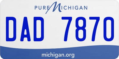 MI license plate DAD7870