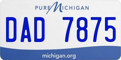 MI license plate DAD7875