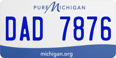 MI license plate DAD7876