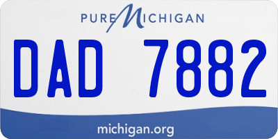MI license plate DAD7882