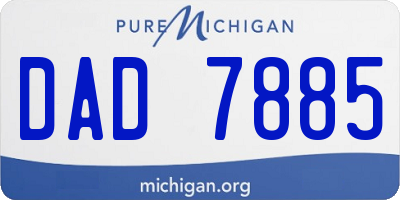 MI license plate DAD7885