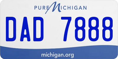 MI license plate DAD7888