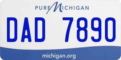 MI license plate DAD7890
