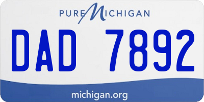 MI license plate DAD7892