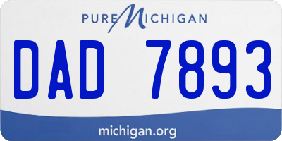 MI license plate DAD7893