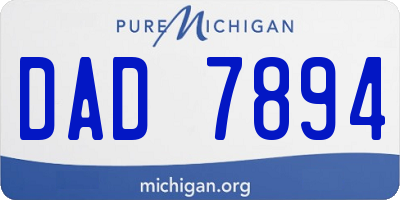 MI license plate DAD7894