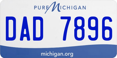 MI license plate DAD7896