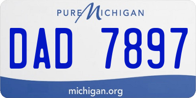 MI license plate DAD7897