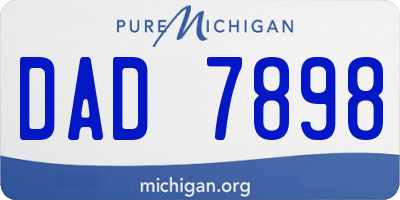 MI license plate DAD7898