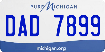 MI license plate DAD7899