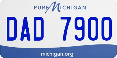 MI license plate DAD7900