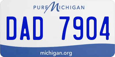MI license plate DAD7904