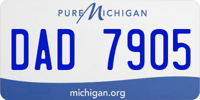 MI license plate DAD7905