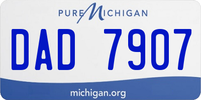 MI license plate DAD7907