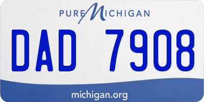 MI license plate DAD7908