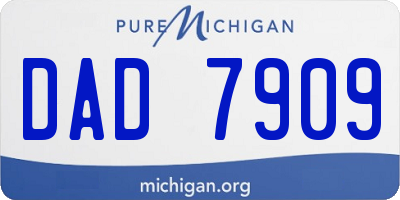 MI license plate DAD7909