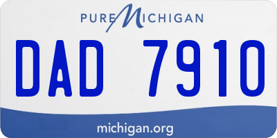 MI license plate DAD7910