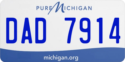 MI license plate DAD7914