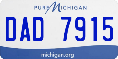 MI license plate DAD7915