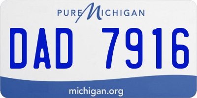 MI license plate DAD7916