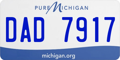 MI license plate DAD7917