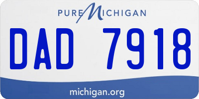 MI license plate DAD7918