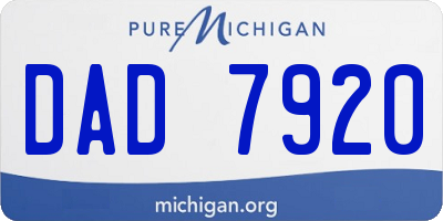 MI license plate DAD7920