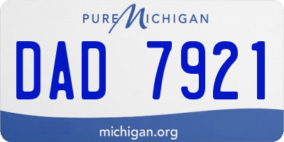 MI license plate DAD7921