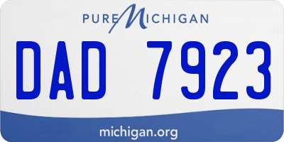 MI license plate DAD7923