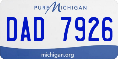MI license plate DAD7926