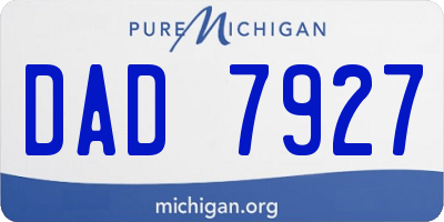 MI license plate DAD7927