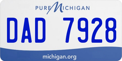 MI license plate DAD7928