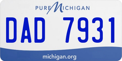 MI license plate DAD7931
