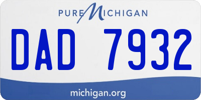 MI license plate DAD7932