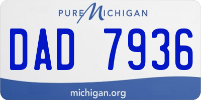 MI license plate DAD7936