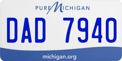 MI license plate DAD7940