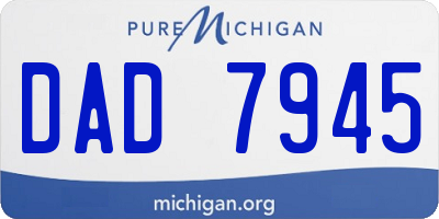 MI license plate DAD7945