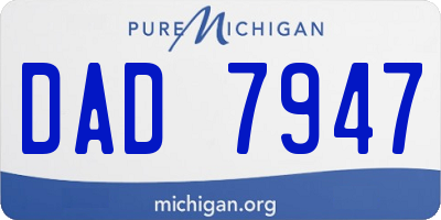 MI license plate DAD7947