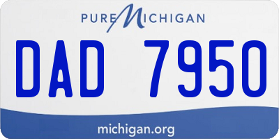 MI license plate DAD7950