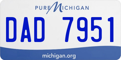 MI license plate DAD7951