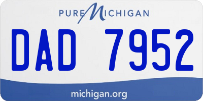 MI license plate DAD7952