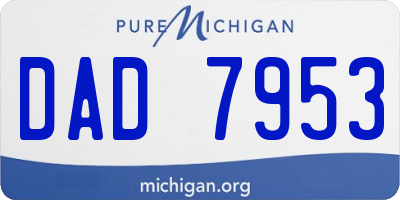 MI license plate DAD7953