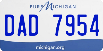 MI license plate DAD7954