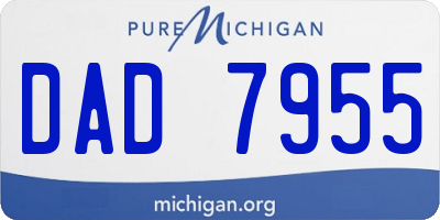 MI license plate DAD7955