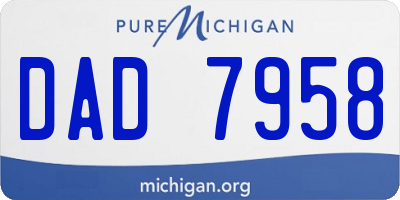 MI license plate DAD7958