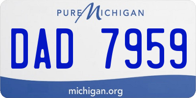 MI license plate DAD7959