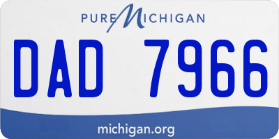 MI license plate DAD7966