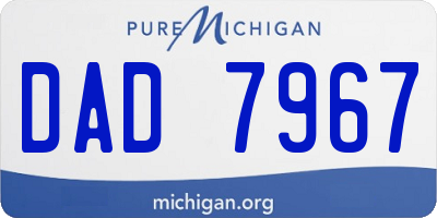 MI license plate DAD7967
