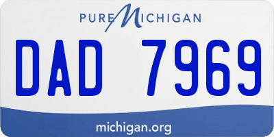MI license plate DAD7969