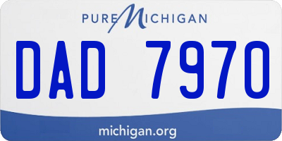 MI license plate DAD7970